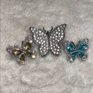 Sparkling Butterfly croc charm Set